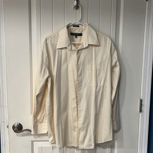 Cream XL Perry Ellis Portfolio Wrinkle Free Button Down